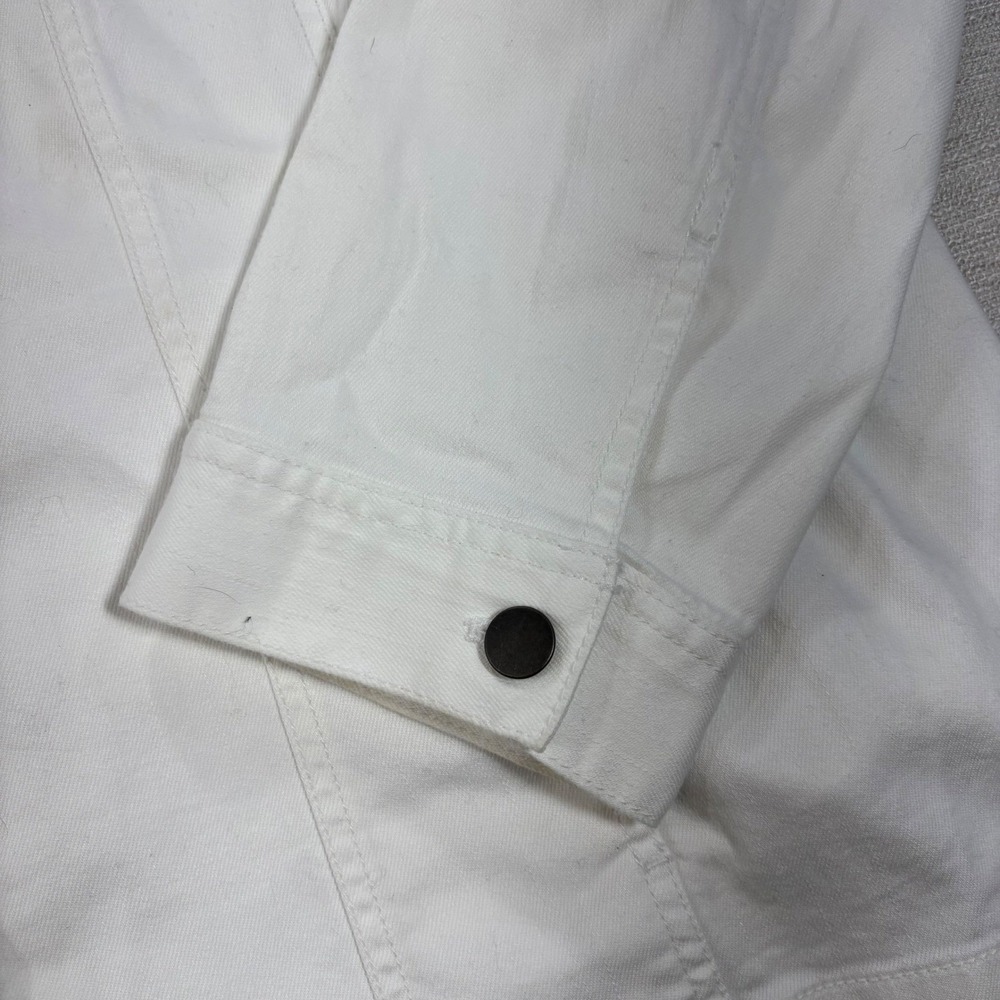 J. Jill Plus 3X  White Denim Jean Jacket Women's White Front Long Sleeve Stretch - Picture 5 of 9